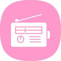 Radio Glyph Curve Icon Design vector