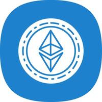Ethereum Coin Glyph Curve Icon Design vector