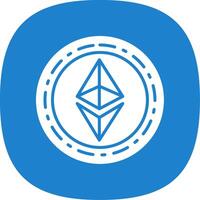 ethereum moneda glifo curva icono diseño vector