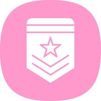 Badge Glyph Curve Icon Design vector