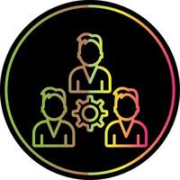 Team Management Line Gradient Due Color Icon Design vector