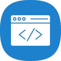 Coding Glyph Curve Icon Design vector