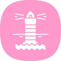 Lighthouse Glyph Curve Icon Design vector