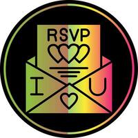 Rsvp Glyph Due Color Icon Design vector