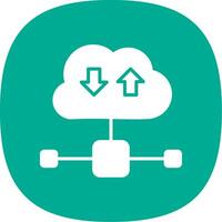 Cloud Glyph Curve Icon Design vector