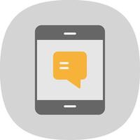 Text Message Flat Curve Icon Design vector