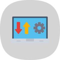 Laptop Flat Curve Icon Design vector