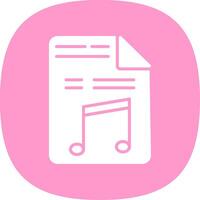 Music File Glyph Curve Icon Design vector