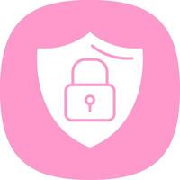 Shield Glyph Curve Icon Design vector