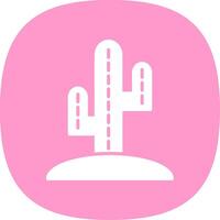 Cactus Glyph Curve Icon Design vector