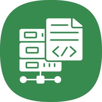 programación idioma glifo curva icono diseño vector