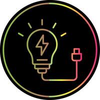 Lightbulb Line Gradient Due Color Icon Design vector