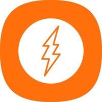 Lightning Glyph Curve Icon Design vector