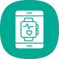 Smartwatch Glyph Curve Icon Design vector