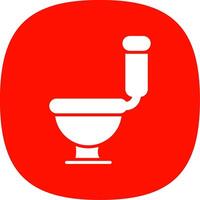 Toilet Glyph Curve Icon Design vector