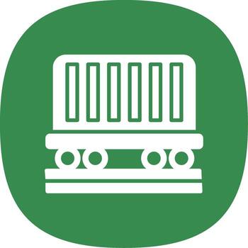 Train Container Glyph Curve Icon Design vector