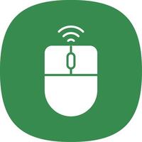 Wireless Mouse Glyph Curve Icon Design vector