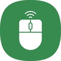 Wireless Mouse Glyph Curve Icon Design vector