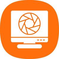 Shutter Glyph Curve Icon Design vector