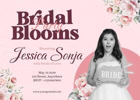 Bridal Bloom Party Greeting card template