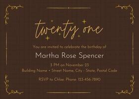 21st Birthday Inviitation template