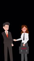 Broker Shakes Hands With Businessman Vertical Alpha Channel 2D Animation video