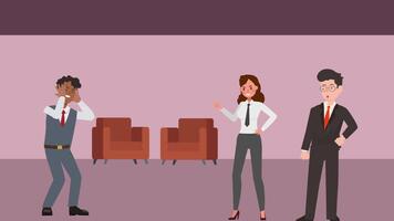 Male And Female Office Employees Having Argument At Workplace 2D Animation video