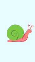 Garden Snail Crawling 2D Animation Vertical On 2D Animation video