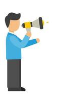 Businessman Calling Into A Megaphone On Vertical video