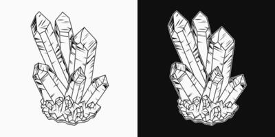 Crystal gems, druse of gemstones. vector