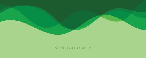 Abstract transparent green wave presentation background vector