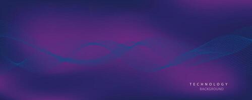 Purple background with flowing wave lines. Futuristic technology concept. illustration vector