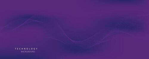 Purple background with flowing wave lines. Futuristic technology concept. illustration vector