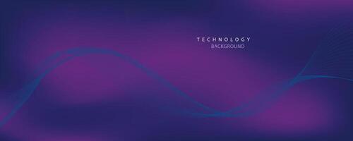 Purple background with flowing wave lines. Futuristic technology concept. illustration vector