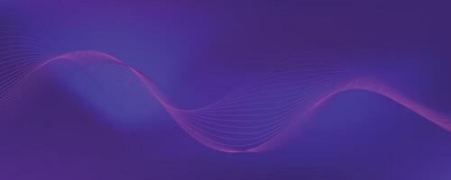 Purple background with flowing wave lines. Futuristic technology concept. illustration vector