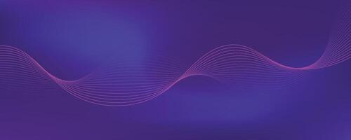 Purple background with flowing wave lines. Futuristic technology concept. illustration vector