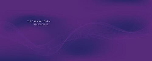 Purple background with flowing wave lines. Futuristic technology concept. illustration vector