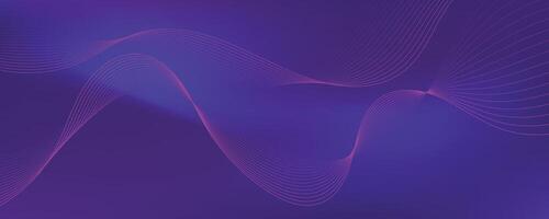 Purple background with flowing wave lines. Futuristic technology concept. illustration vector