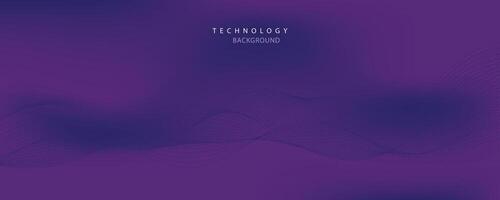 Purple background with flowing wave lines. Futuristic technology concept. illustration vector