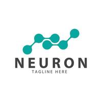 Neuron logo or nerve cell logo design,molecule logo illustration template icon with concept vector