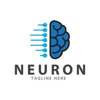 Neuron logo or nerve cell logo design,molecule logo illustration template icon with concept vector