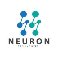 neurona logo o nervio célula logo diseño, molécula logo ilustración modelo icono con concepto vector