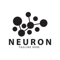 Neuron logo or nerve cell logo design,molecule logo illustration template icon with concept vector