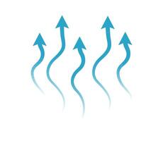 Flow wave arrows spread up. conditioner sign isolated. Air and water symbol for infographic banner and website. vector