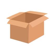 Cardboard open box. flat illustration isolated on white background vector