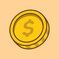 illustration Coin. design Finance Coin. Money Coin Finance Cartoon design illustration and icon for website, digital and print vector