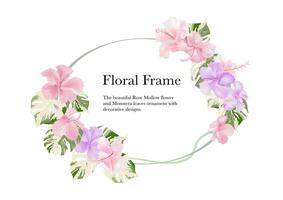 ornamental decorative flower frame banner on white background ep vector