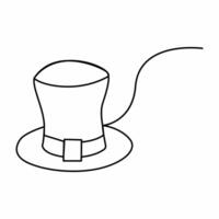 Continuous single one line art St Patrick's Day Leprechaun hat vector