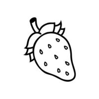 single strawberry element. Cute doodle style icon. Stock isolated image on a white background. vector