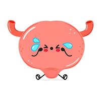 Sad Bladder character. Hand drawn cartoon kawaii character illustration icon. Isolated on white background. Sad Bladder character concept vector